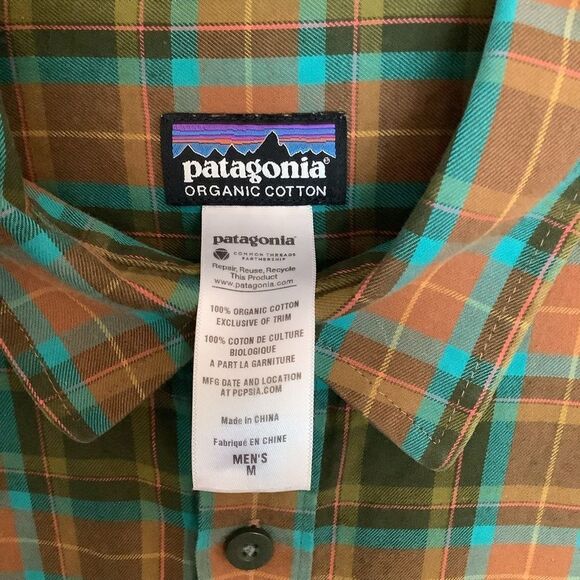 Patagonia Men's Plaid Organic Cotton Button Down Shirt 🤎💛😎 - Picture 3 of 6